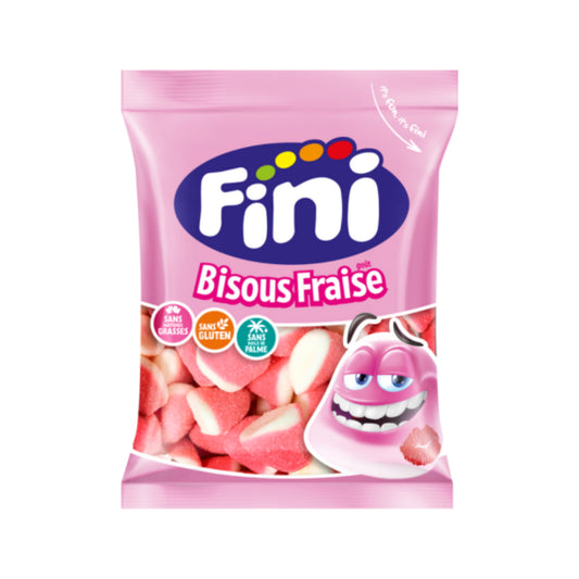 Fini - Bisous Fraise sucrés Halal (90g) - Colis de 12 sachets
