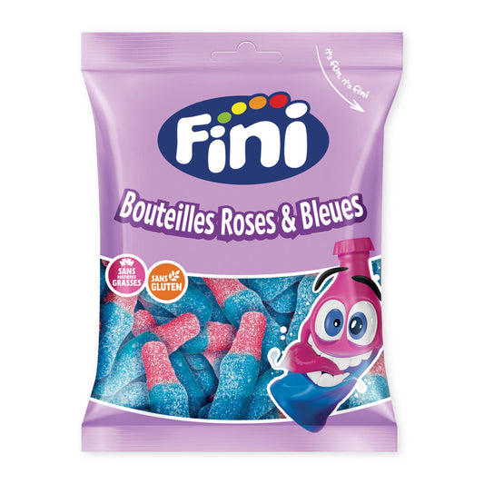 Fini - Bouteilles Roses Bleues Halal (90g) - Colis de 12 sachets