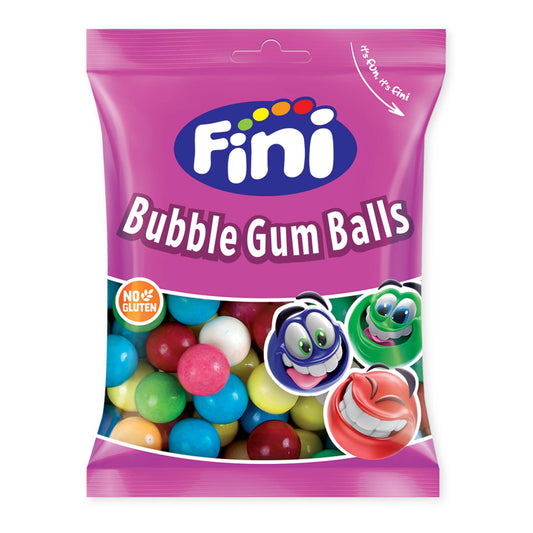 Fini - Chewing-Gum Billes Sans Gélatine (90g) - Colis de 12 sachets