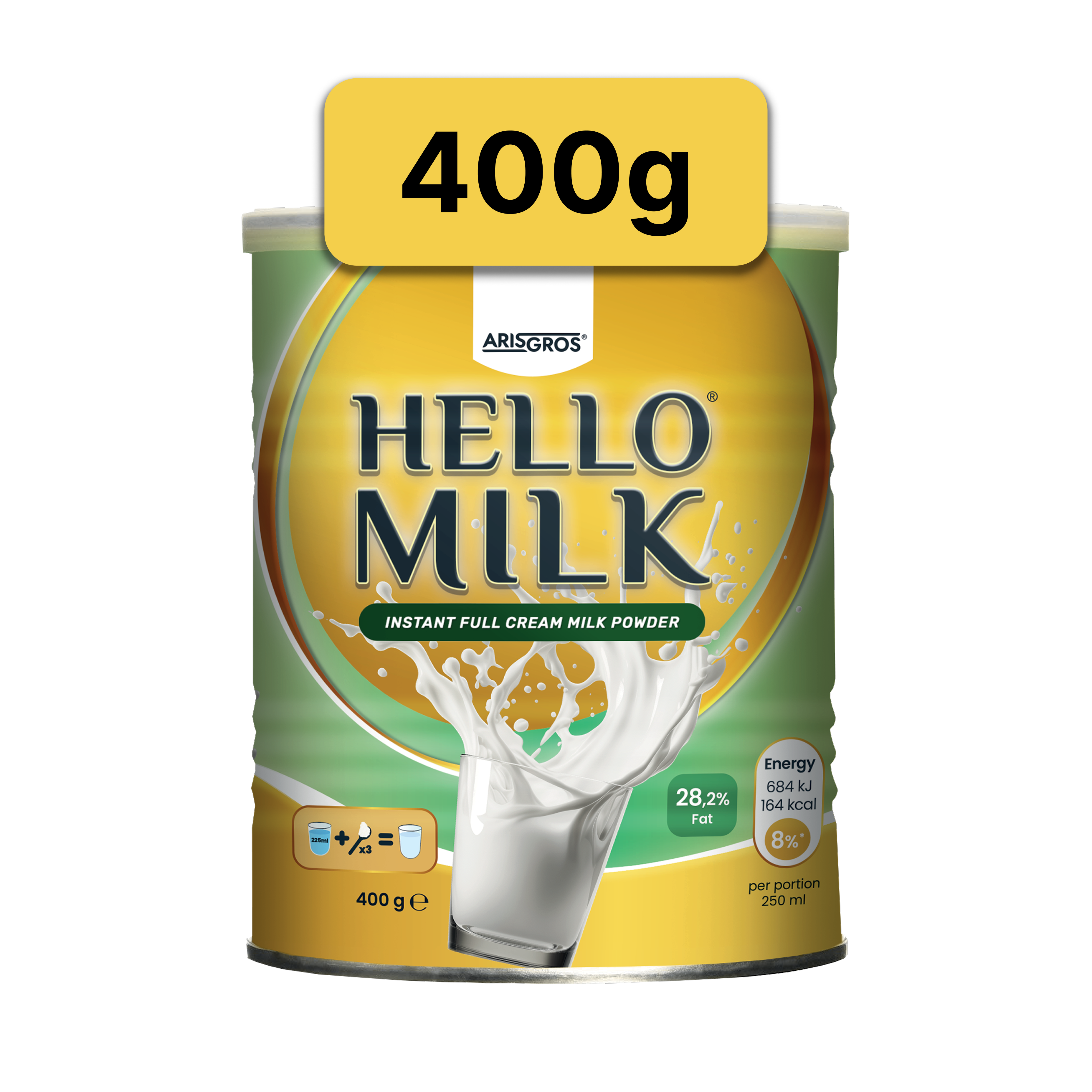 Lait en Poudre 400g - Goût Riche & Crémeux - Idéal Cuisine & Boisson (Instant Full Cream Milk Powder)