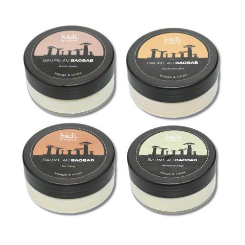 BADI - BAUME AU BAOBAB VISAGE ET CORPS - Mix de 4 Senteurs - Carton de 36 pots (50ml)