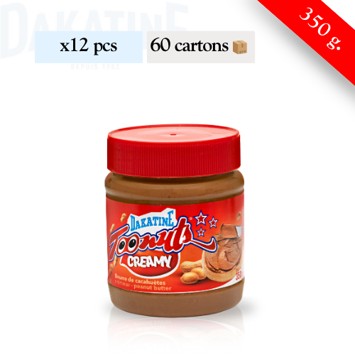 DAKATINE - Toonuts Creamy "Beurre de cacahuètes" - Demi palette de 60 cartons de 12 pots (350g)
