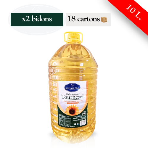 LE PETIT PRO - Huile de tournesol - Demi palette de 18 cartons de 2 bidons (10l)