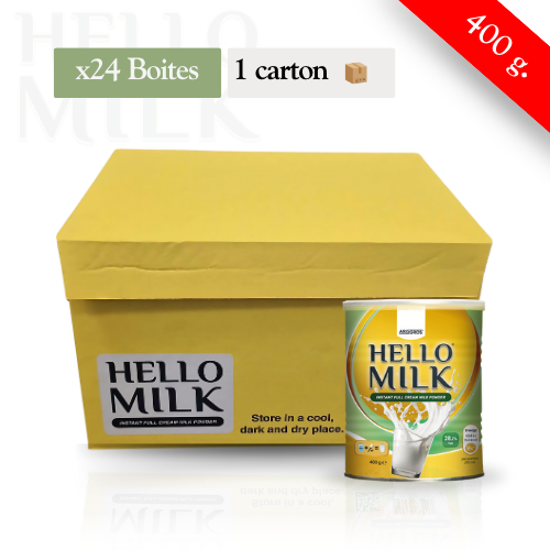 HELLO MILK - Lait en poudre instantané - Carton de 24 boites (400g)