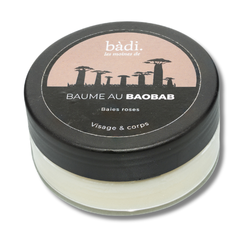 BADI - BAUME AU BAOBAB VISAGE ET CORPS - Senteur Baies Roses - Carton de 36 pots (50ml)