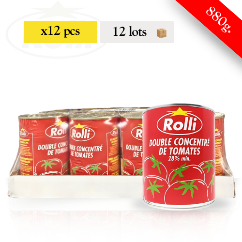 ROLLI - Double concentré de tomates (4/4) - 12 lots de 12 boites (880g)
