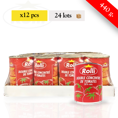 ROLLI - Double concentré de tomates (1/2) - 24 lots de 12 boites (440g)