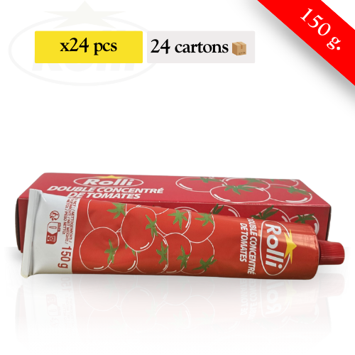 ROLLI - Double concentré de tomates - Lot de 24 cartons de 24 Tubes (150g)