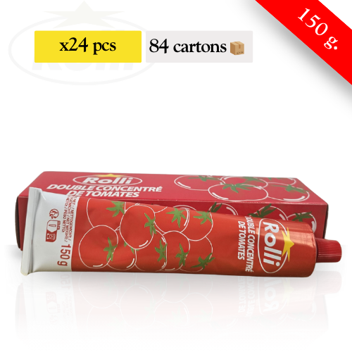 ROLLI - Double concentré de tomates - Palette de 84 cartons de 24 Tubes (150g)