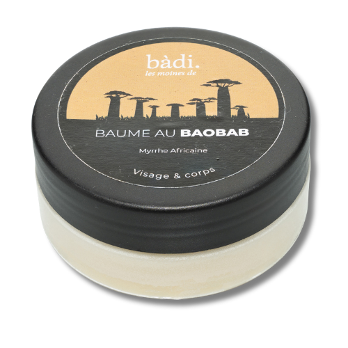 BADI - BAUME AU BAOBAB VISAGE ET CORPS - Senteur Myrrhe Africaine - Lot de 4 pots (50ml)